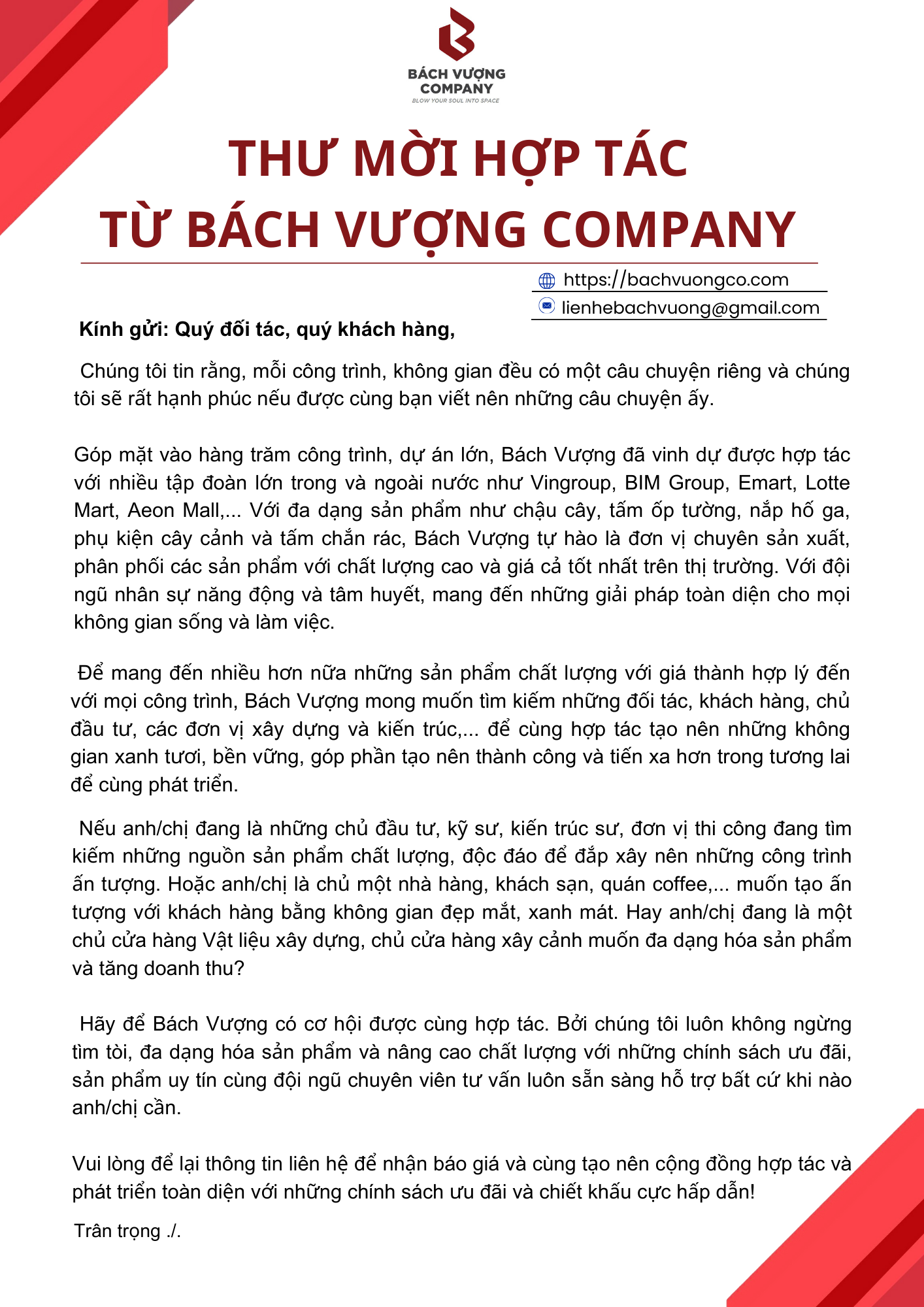Bách Vượng Company – Hợp tác toàn diện, sinh lời đột phá